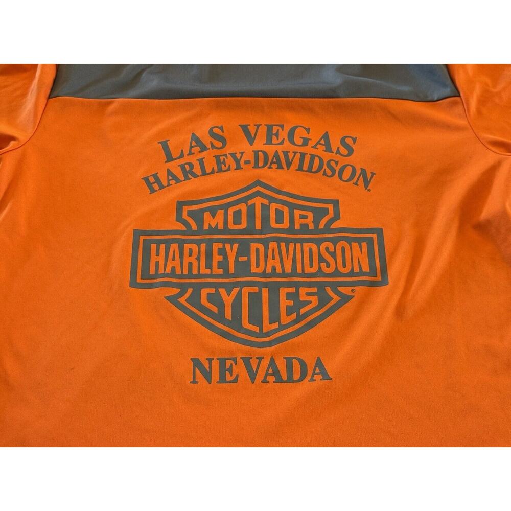 Harley Davidson Mens Orange H-DO3 Las Vegas Nevada Short Sleeve Shirt Size M - Picture 4 of 10